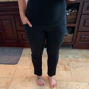 Motherhood maternity full panel black career pants